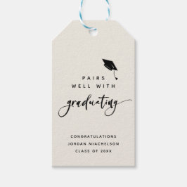 Gratulerar Grad för Modern Studenten Script Callig Presentetikett