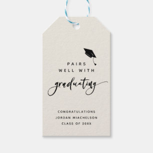 Gratulerar Grad för Modern Studenten Script Callig Presentetikett