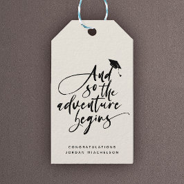 Gratulerar Grad för Modern Studenten Script Callig Presentetikett