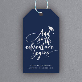 Gratulerar Grad för Modern Studenten Script Callig Presentetikett