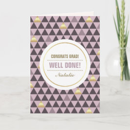 Gratulerar Grad. Geometric Mönster Anpassningsbar Kort