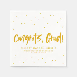 Gratulerar grad golden gult confietti studenten pappersservett