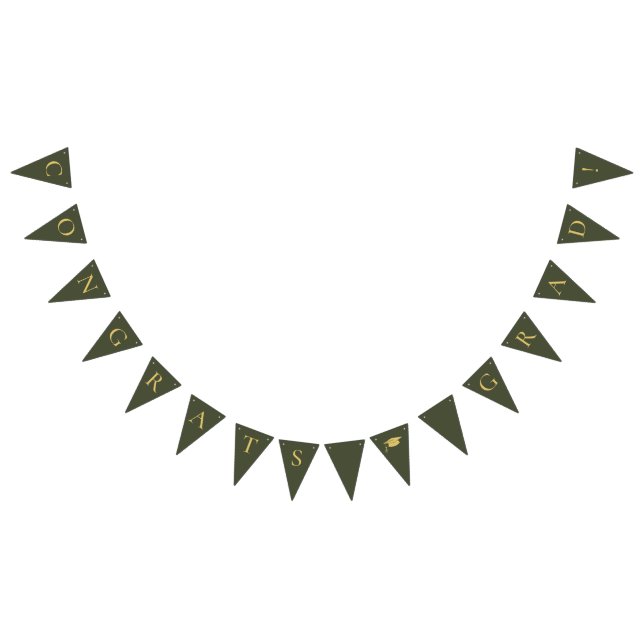 Gratulerar Grad-Grönt Vimplar (Alla)