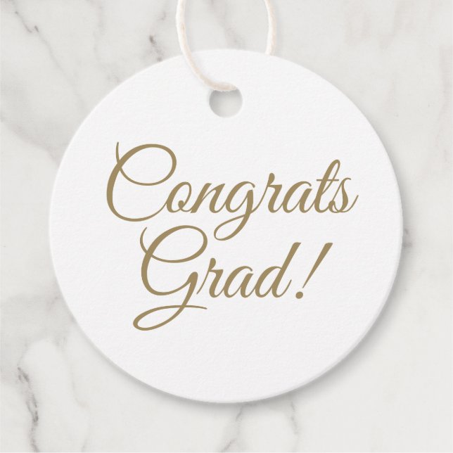 Gratulerar grad guld, skript elegant studenten gåvor etiketter (Framsida)