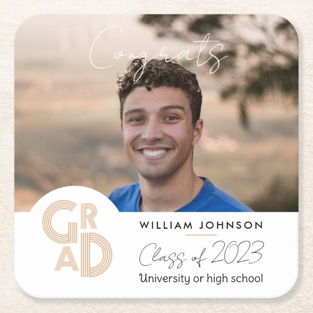 Gratulerar Grad-klass 2023 Underlägg Papper Kvadrat (Framsidan)