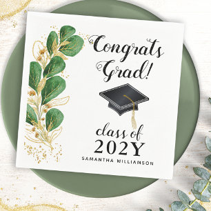 Gratulerar Grad-klass för 2025 Elegant Studenten Pappersservett