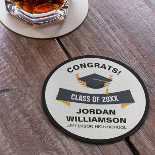 Gratulerar Grad-klass för studenten på 20XX Anpass Underlägg Papper Rund