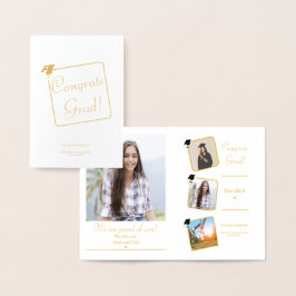 Gratulerar Grad-minimalistisk modern Elegant Stude Folierat Kort