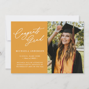 Gratulerar Grad Modern Script Photo Studenten Meddelande