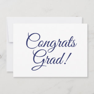 Gratulerar grad navy Blue anpassningsbar script ca Kort