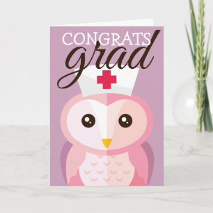 Gratulerar Grad Nurse Uggla Kort