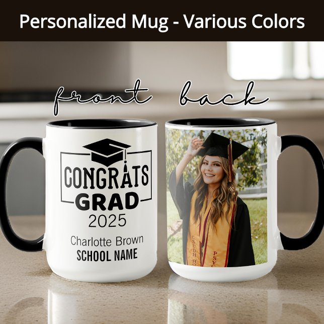 Gratulerar Grad Personlig mugg för henne eller hon (personalized graduation gift, graduation mug for her, custom grad mug, graduate gift, high school)