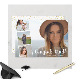 Gratulerar Grad, Photo Collage Guld Studentfest Meddelande