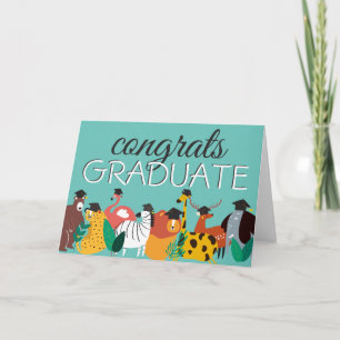 Gratulerar Grad   Roligt Djur Kort