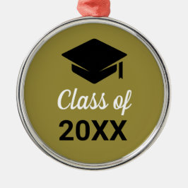 Gratulerar Grad-Studentmössa för varje år Julgransprydnad Metall