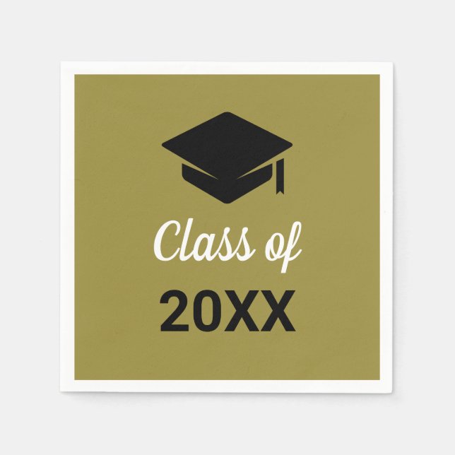 Gratulerar Grad-Studentmössa för varje år Pappersservett (Framsidan)