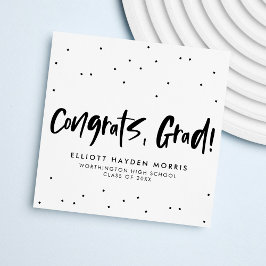 Gratulerar grad svart konetti studenten napkins pappersservett