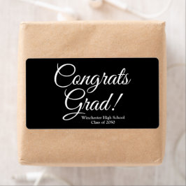 Gratulerar grad svart vit anpassningsbar skolår fraktsedel