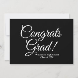 Gratulerar grad svart vit anpassningsbar skolår kort