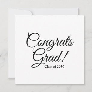 Gratulerar grad svartvit anpassningsbar, skript st kort