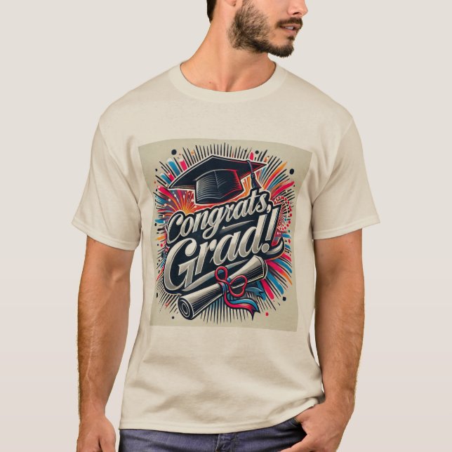 Gratulerar Grad T-Shirt | Studenten Firande (Framsida)