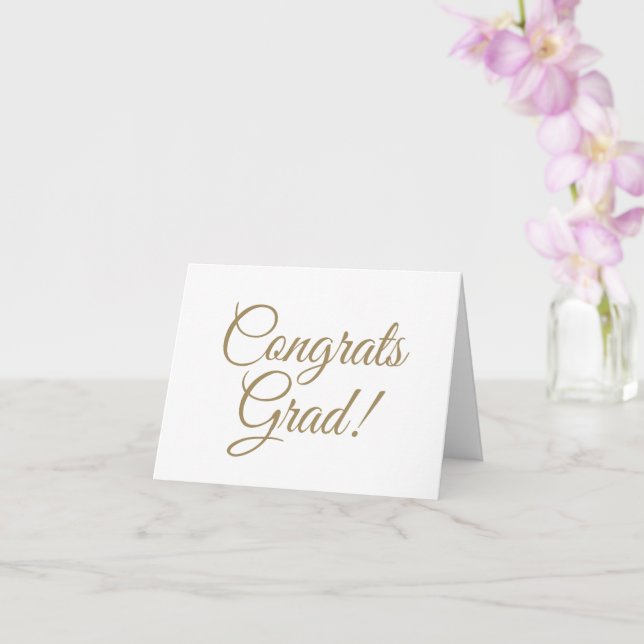 Gratulerar grad white guld-skript elegant studente kort (Orkide)