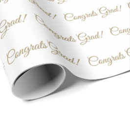 Gratulerar grad white guld-skript mönster elegant presentpapper