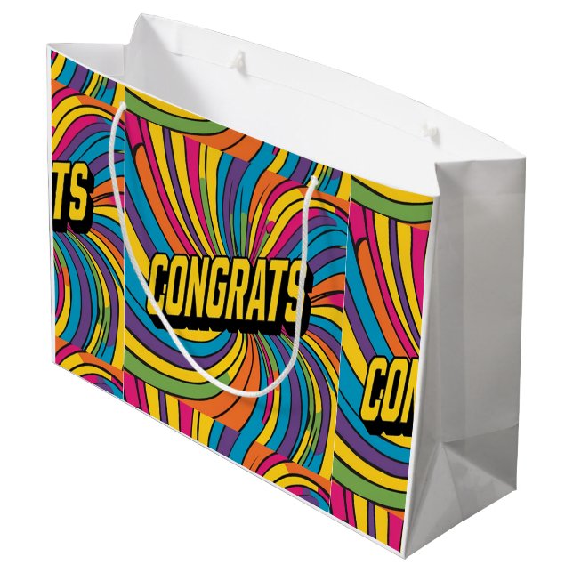 "Gratulerar" Groovy Gift Bag (Baksidan Vinklad)