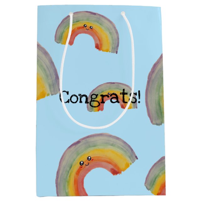 Gratulerar! Kawaii Watercolor Rainbow (Framsidan)