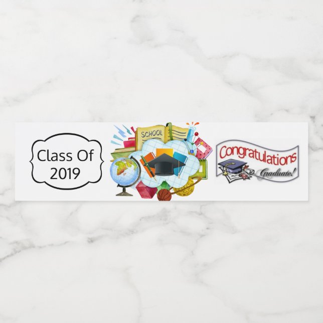 Gratulerar klass av anpassat år vattenflaskor etikett (Singel etikett)