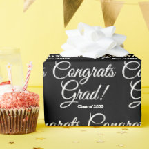 Gratulerar klass för 2024 svart skript mönster