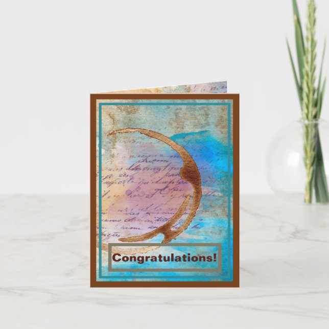 Gratulerar med blandat mediekaffe - arkivbit Journ Kort (Framsida)