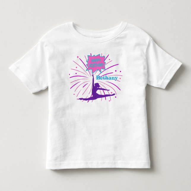 Gratulerar med dagen Gymnastik Personlig T Shirt (Framsida)