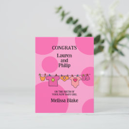 Gratulerar med ny babyflicka Anpassningsbar kort
