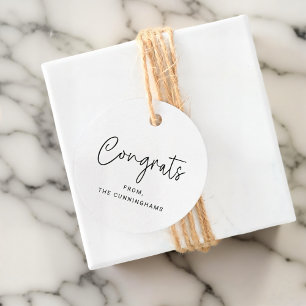 Gratulerar Modern Elegant-familj med enkel Chic Na Gåvor Etiketter