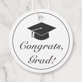 Gratulerar, modern, minimalistisk vit svart studen gåvor etiketter