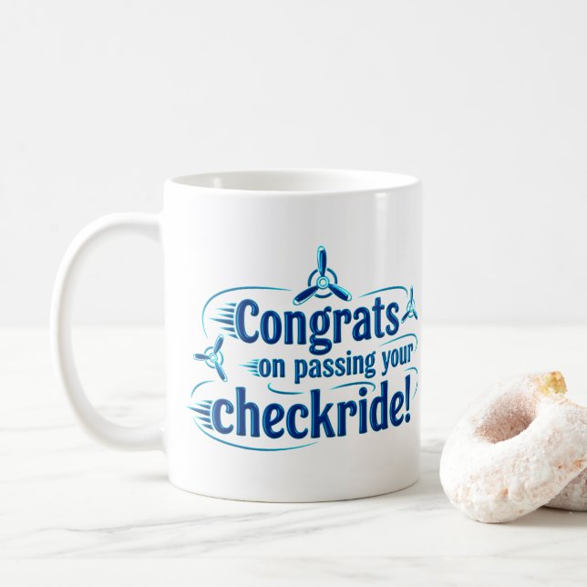 Gratulerar när du kör din checkbil! kaffe mugg! kaffemugg (Med munk)