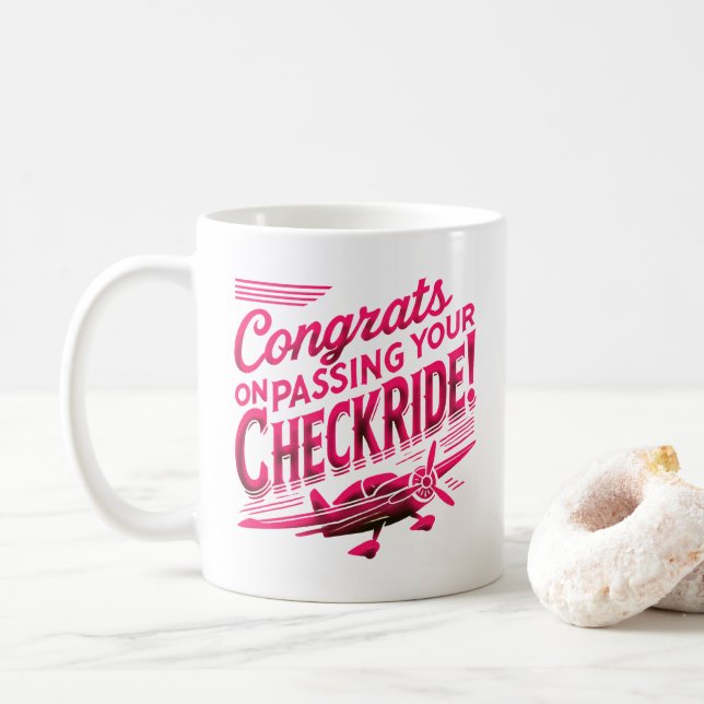 Gratulerar när du kör din checkbil! kaffe mugg! kaffemugg (Med munk)