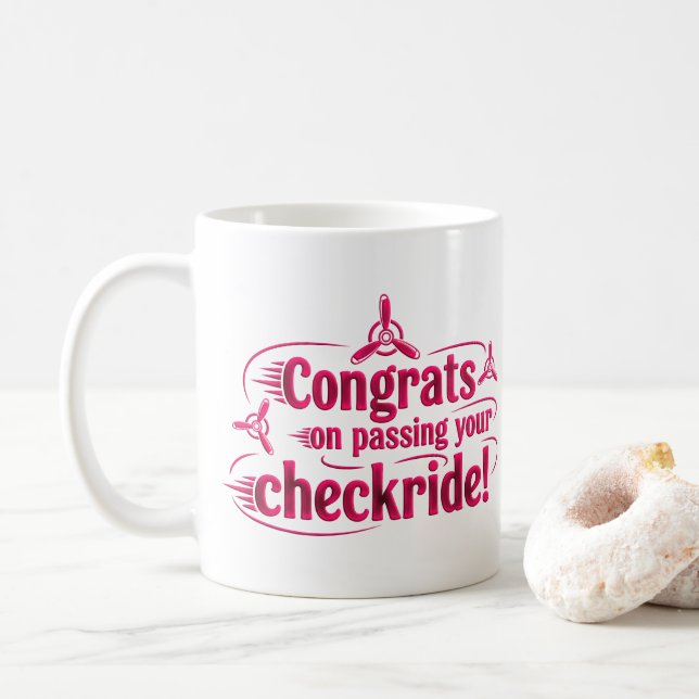 Gratulerar när du kör din checkbil! kaffe mugg! kaffemugg (Med munk)