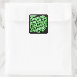 Gratulerar när du kör kontrollen! fyrkantigt klistermärke