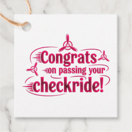 Gratulerar när du kör kontrollen! gåvor etiketter