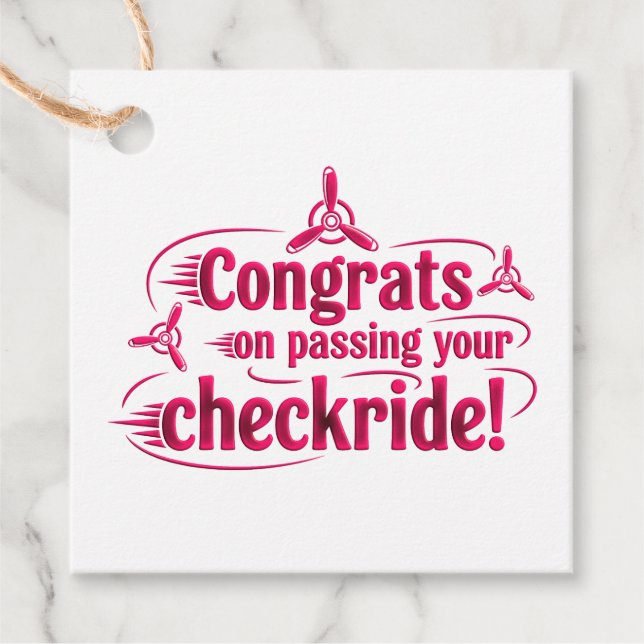 Gratulerar när du kör kontrollen! gåvor etiketter (Framsida)