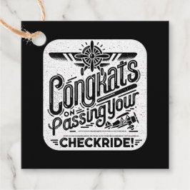 Gratulerar när du kör kontrollen! gåvor etiketter