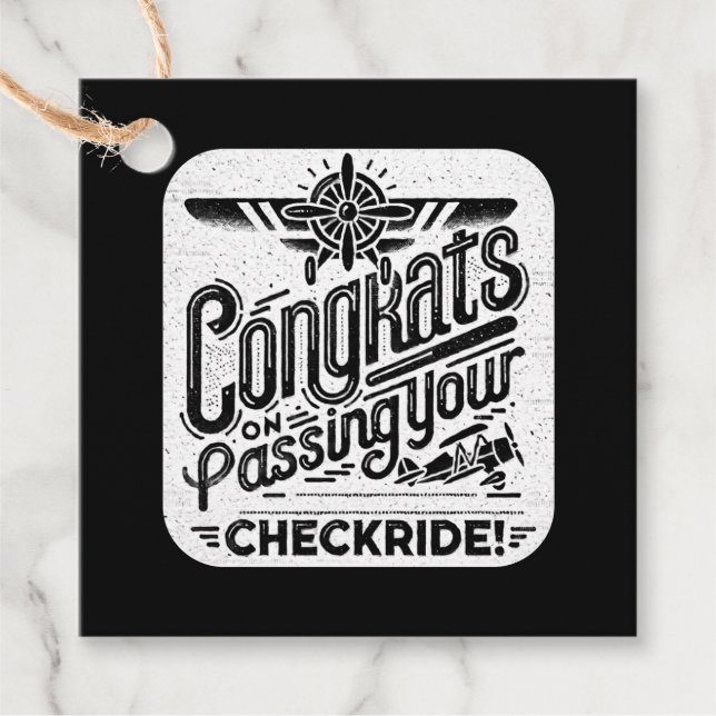 Gratulerar när du kör kontrollen! gåvor etiketter (Framsida)