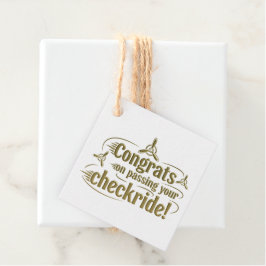 Gratulerar när du kör kontrollen! gåvor etiketter