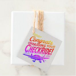 Gratulerar när du kör kontrollen! gåvor etiketter