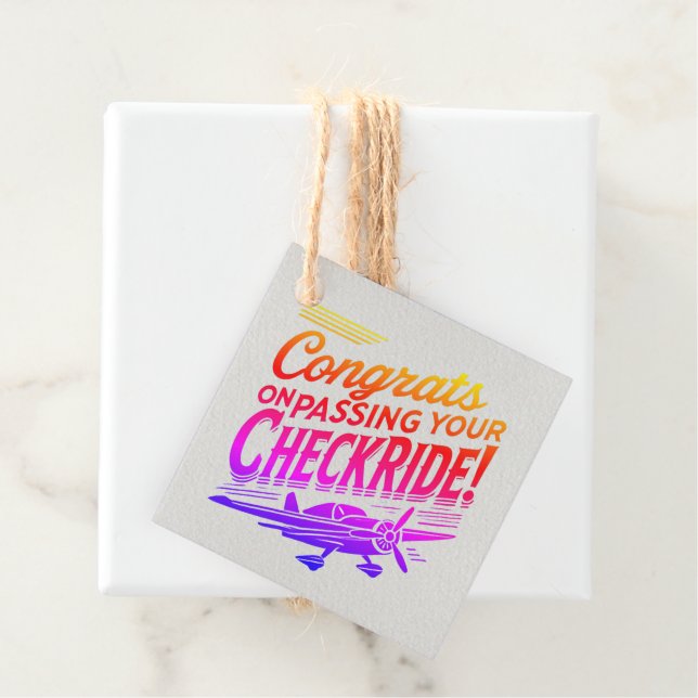 Gratulerar när du kör kontrollen! gåvor etiketter (På plats)