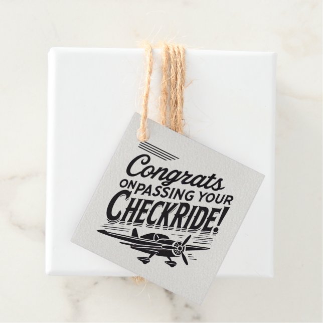 Gratulerar när du kör kontrollen! gåvor etiketter (På plats)