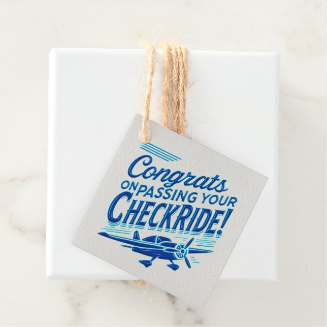 Gratulerar när du kör kontrollen! gåvor etiketter (På plats)