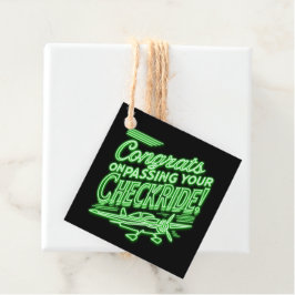 Gratulerar när du kör kontrollen! gåvor etiketter